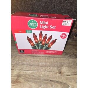 Vintage Winter Wonder Lane Mini Light Set 140 Lights Red  Lot Of 2